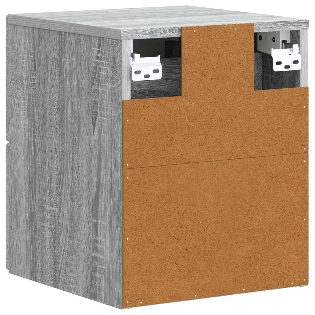 Wall Mounted Nightstand Set 2 pcs Grey Sonoma 33 x 34.5 x 40 cm