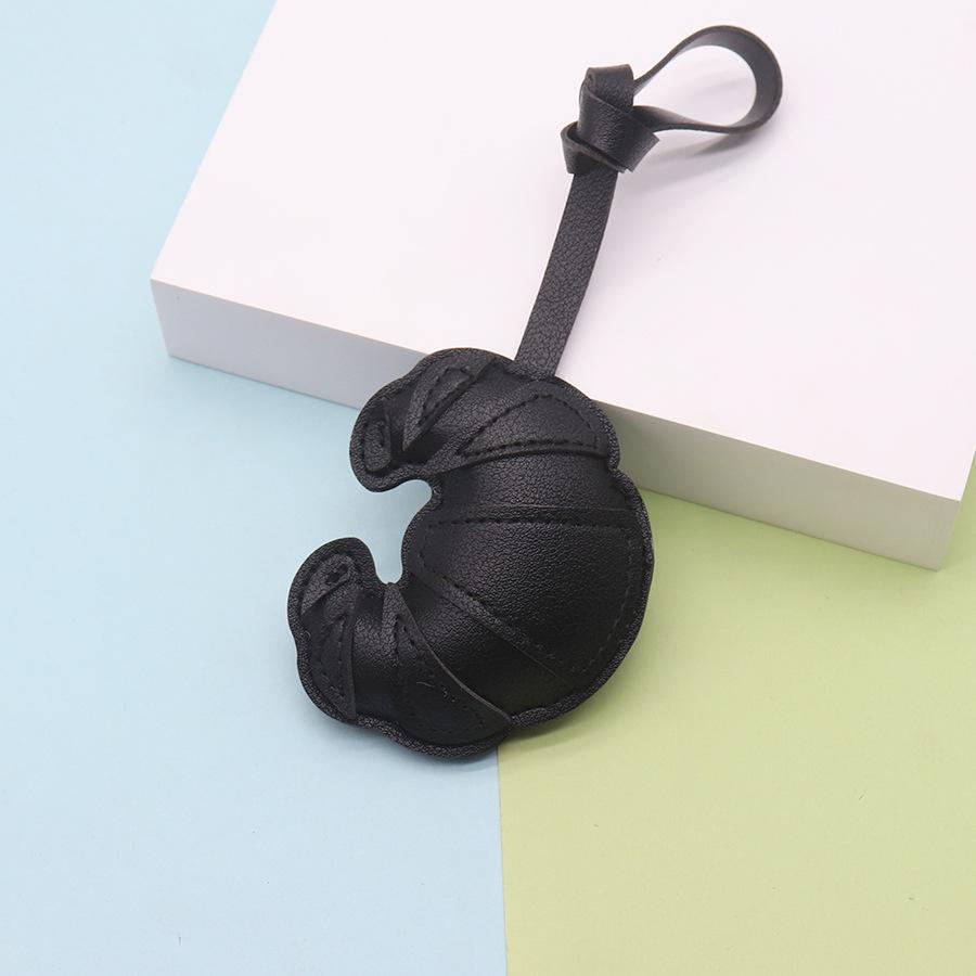 PU Leather Croissant Keychain Car Keyring Cartoon Hanger Bag Pendant