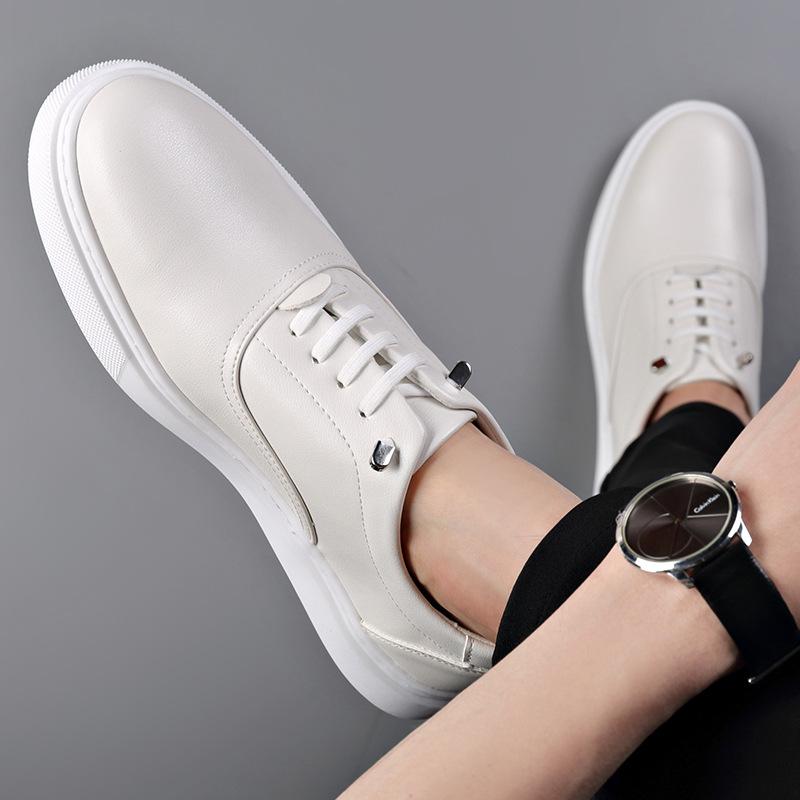 Fashion 2025 Spring Autumn Leather Board Shoes for Men Fashion Casual New Designer Big Size Sports Breathable Lace Loafers Shoes Man