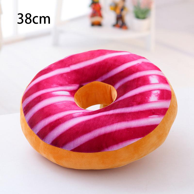 38/60cm Donut Food Toy Colorful Stuffed Ring Shaped Decor Plushie Head Pillow Seat Cushion for Chair Indoor Floor Sofa Gift