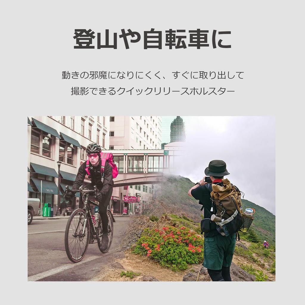 Camera Holster SLR Backpack Fixed Mount Quick Release Detachable Holder Vertical Clip lifactlab. (Black)