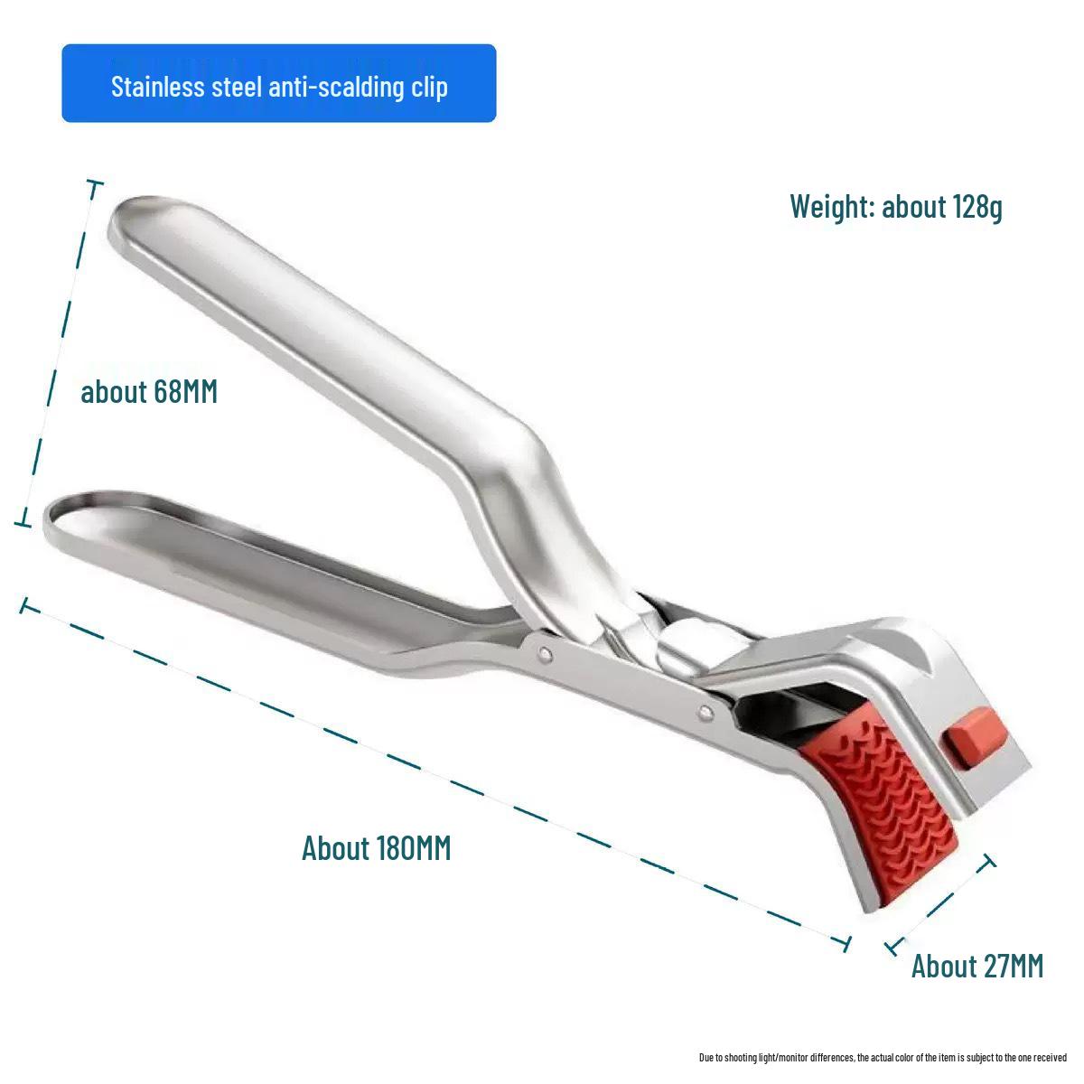 

Stainless Steel Anti-Scald Bowl Clip with Silicone Grip - Multi-functional Steamer Plate Lifting Tool