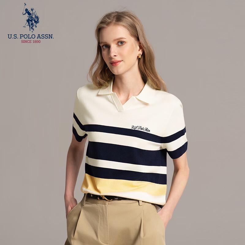 НАС. АССН ПОЛО. Женская полоскатая охлаждающая футболка-поло XL