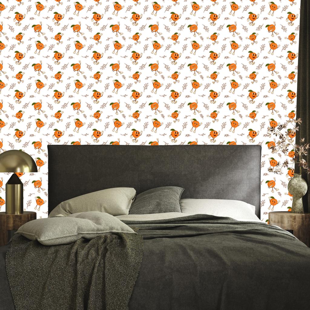 Retro White and Peach Wallpaper for Living Room and Bedroom 50x1000