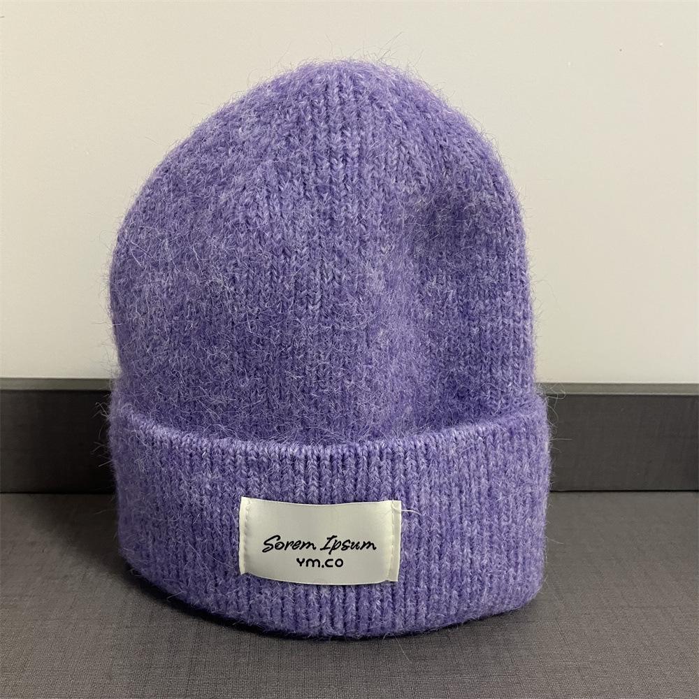 Kleiner Standard-Wollhut Damen warm schlicht retro Herbst und Winter kältefest Schlupfmütze modifiziert die Gesichtsform und zeigt ein kleines Gesicht