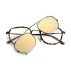 Lingkeonpeuleim Lfs99020_Havana Mirror Clip-On Polarized Sunglasses