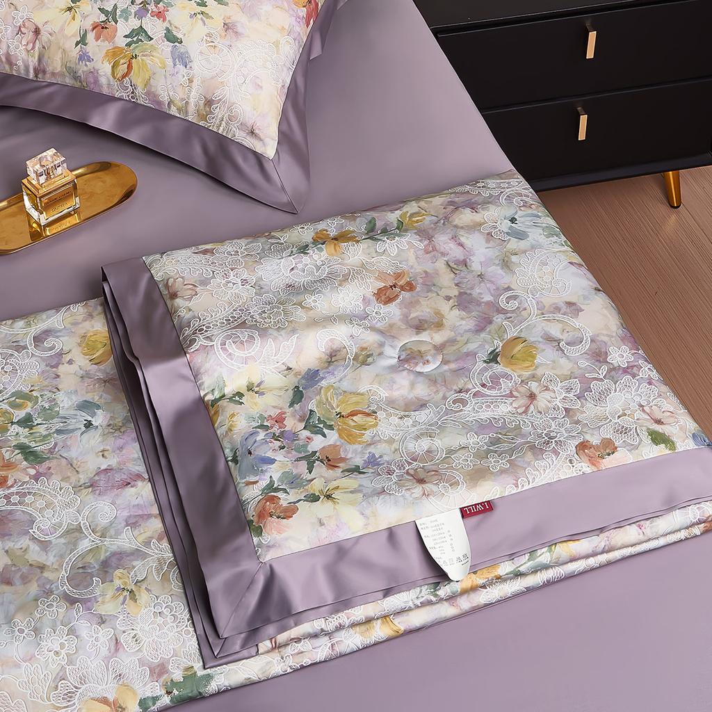 100 cotton printed 20% silk fiber washable air conditioner summer cool quilt - Drunken Linglong