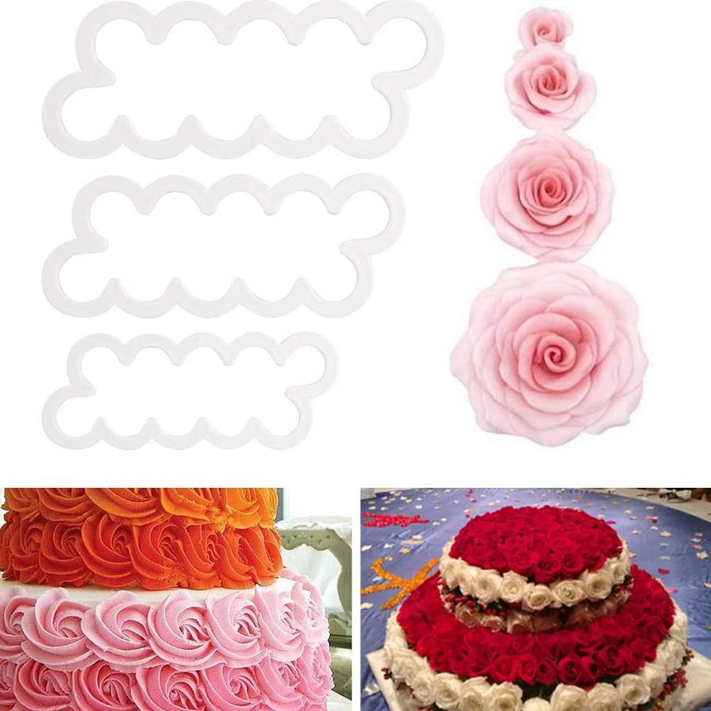 3 szt. Formy płatków róży Wykrawacz płatków róży do dekoracji ciasta, lukru plastycznego, narzędzia do pieczenia