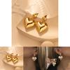 Trendy Heart-shaped Stud Earrings Gold Plated Zinc Alloy 2023 Winter Fashion