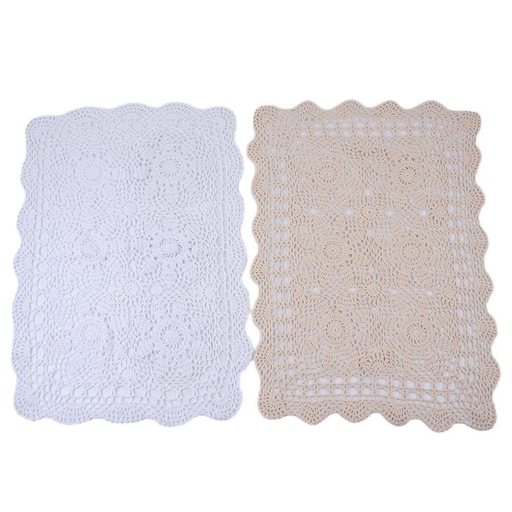 Hot New Practical Tablecloth Table Cover Handmade Hotel Lace Table Cloth 40x60cm Vintage Cafe Cotton Countryside