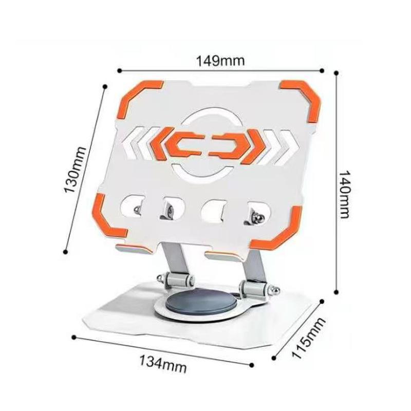 Foldable Tablet Stand Height-Adjustable 360° Rotating Cellphone Holder Anti Slip Heat Dissipation Tablet Riser Gaming Use