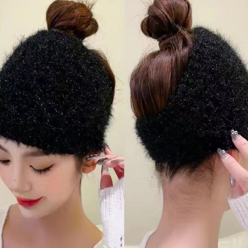 2in1 Fashion Neck Warmer Knit Hairband for Woman Camping Travel Wide Headband