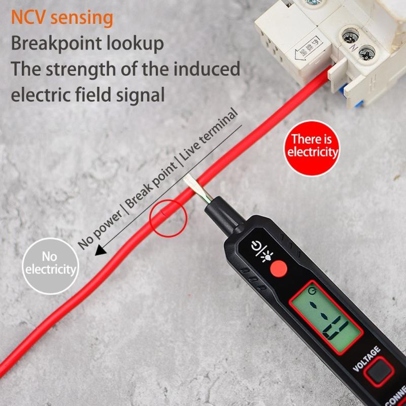 Spannungsprüfer, Berührungsloser Spannungsprüfer, Elektrischer Tester, AC12V-1000V Digitaler Summer-Alarm, Spannungsfühler