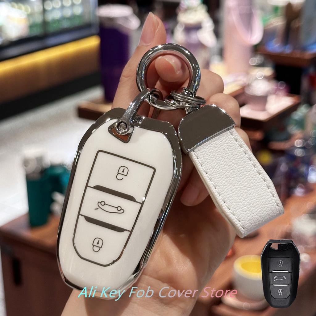Key Fob Cover For Peugeot 2008 3008 4008 5008 308 408 508 Citroen C1 C2 C4 C6 C3-XR Picasso Grand DS3 DS5 Car Keychain