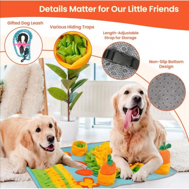 Dog Snuffle Mat Slow Feeding Mental Stimulation - Plush Scented Foraging Toy Puppies Small Dogs