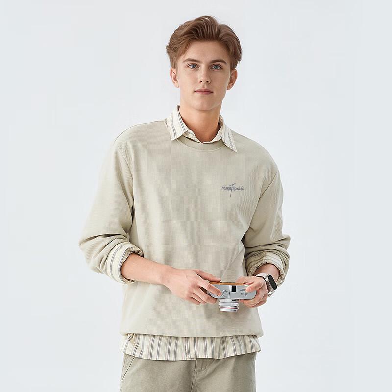 Mark Hua Fei Men's American Casual Letter Pullover Sweatshirt
