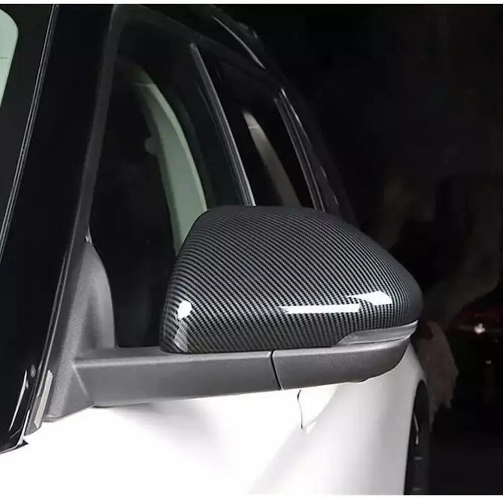 For LHD Ford Explorer 2020-2025 Car Sticker Rearview Side Mirror Cover Wing Cap Exterior Door Rear View Case Trim Carbon Fiber