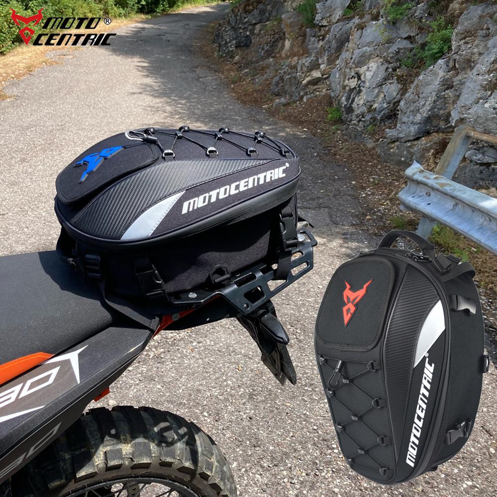 MOTOCENTRIC Bolsa de Cauda Impermeável para Motocicleta Multifuncional Durável Bolsa para Banco Traseiro 37L Alta Capacidade Mochila para Capacete de Piloto