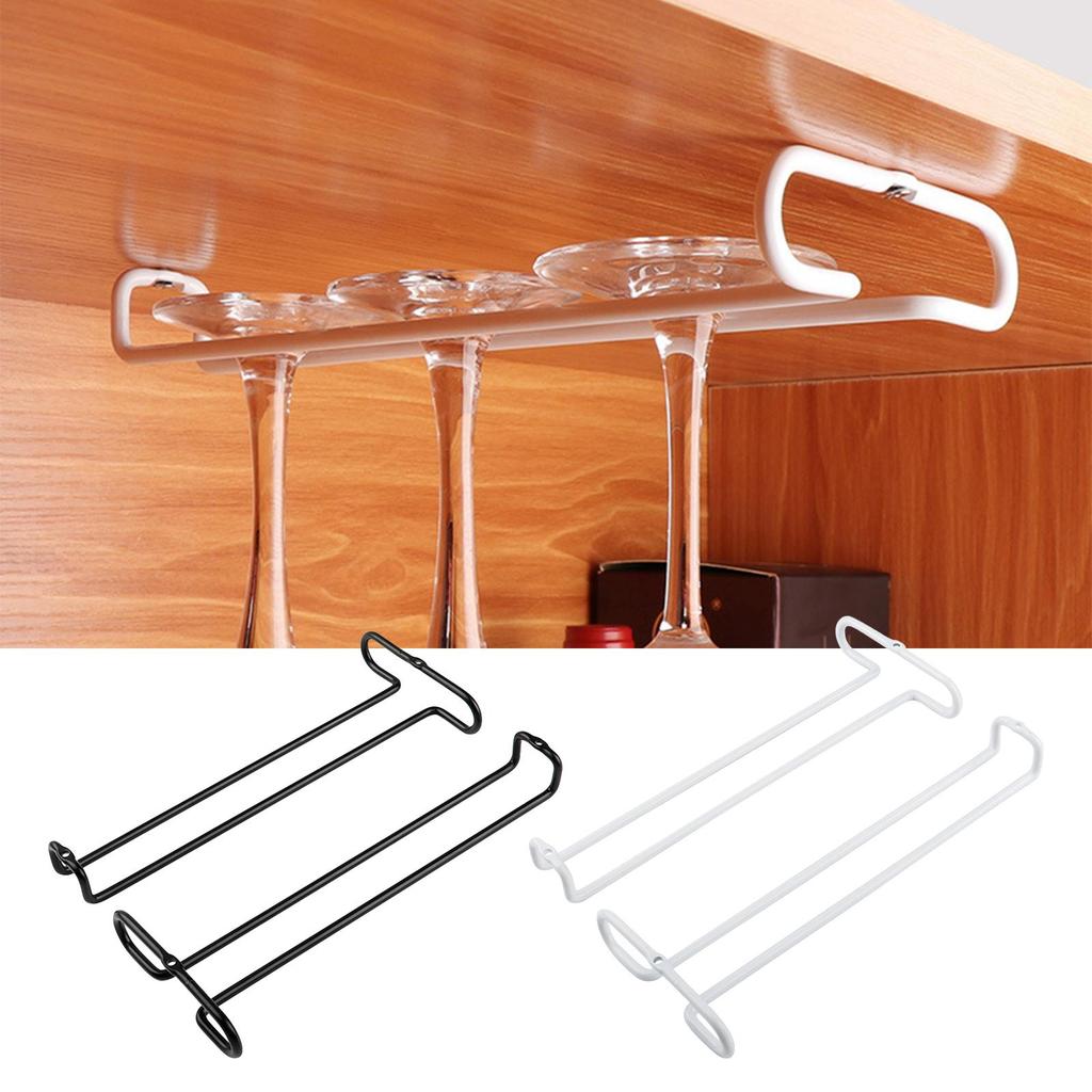 Wine Glass Rack Cup Iron Stemware Holder for Restaurant Cabinet Kitchen Black