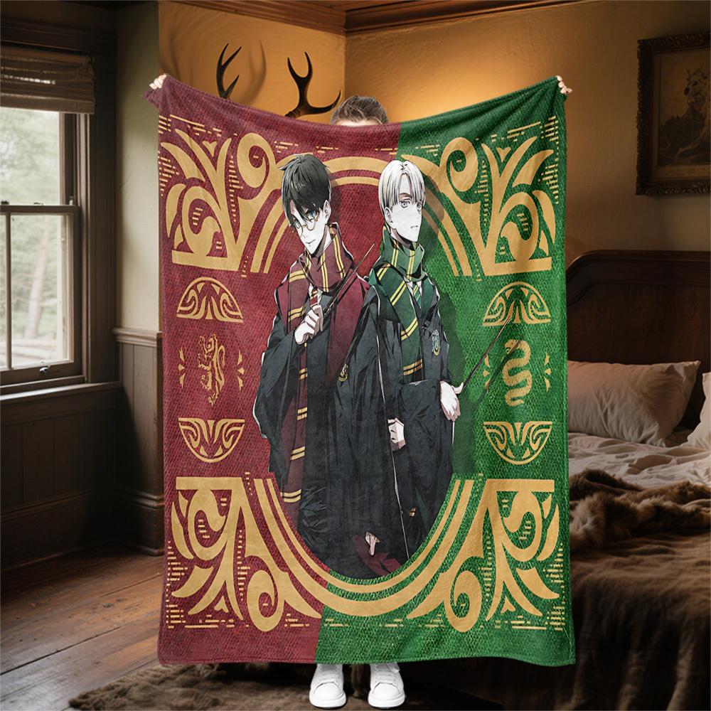 1pc Slytherin Ravenclaw Hogwarts Outdoor Flannel Throw Blanket All Season Soft Warmth,Home Decor 1031245