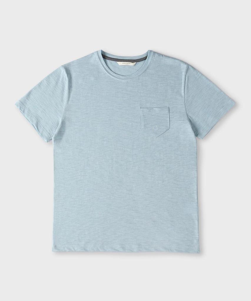 PANICALE Short Sleeve Cotton Embroidered Pocket T-Shirt [5 Colors] (Type A)