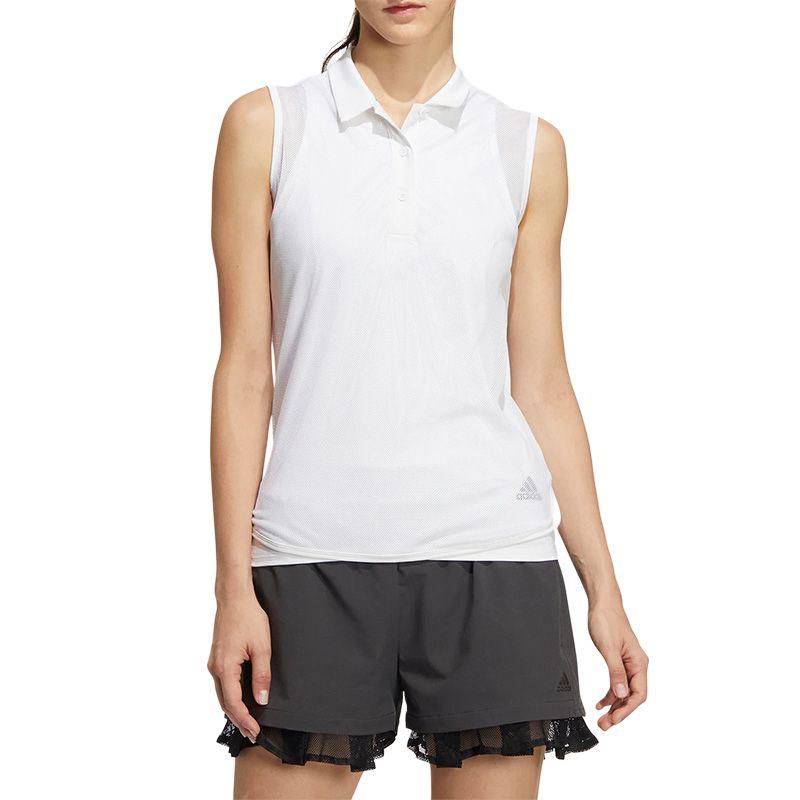 

Adidas Mesh Decorative Sleeveless Striped Logo Solid Color Tank Top Women Tops White HB3540 XXL