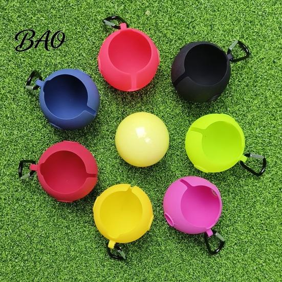 Golf Ball Travel Case Silicone Cover with Carabiner, Portable Standard Holder, Flexible Carrier Protective Sleeve, Accessories, Gift for Golfers