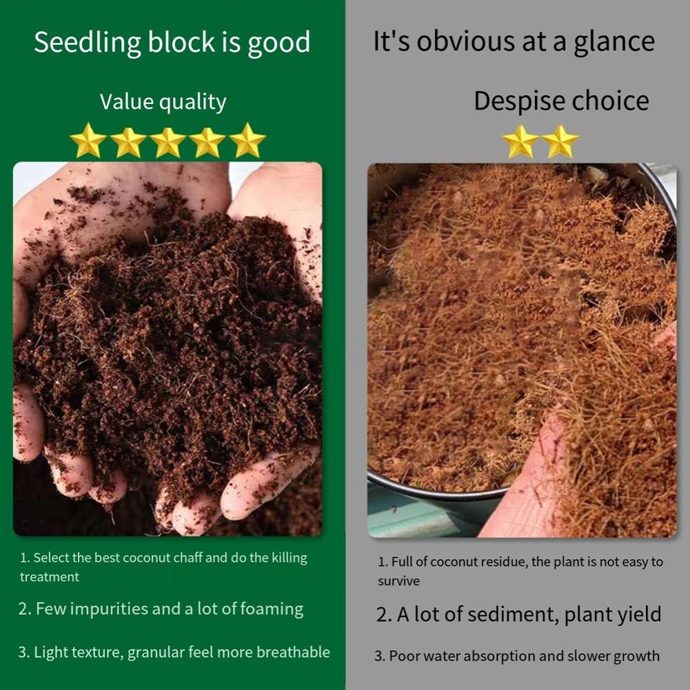Compressed Coco Coir Brick for Optimal Plant Growth Aerated and Well Draining