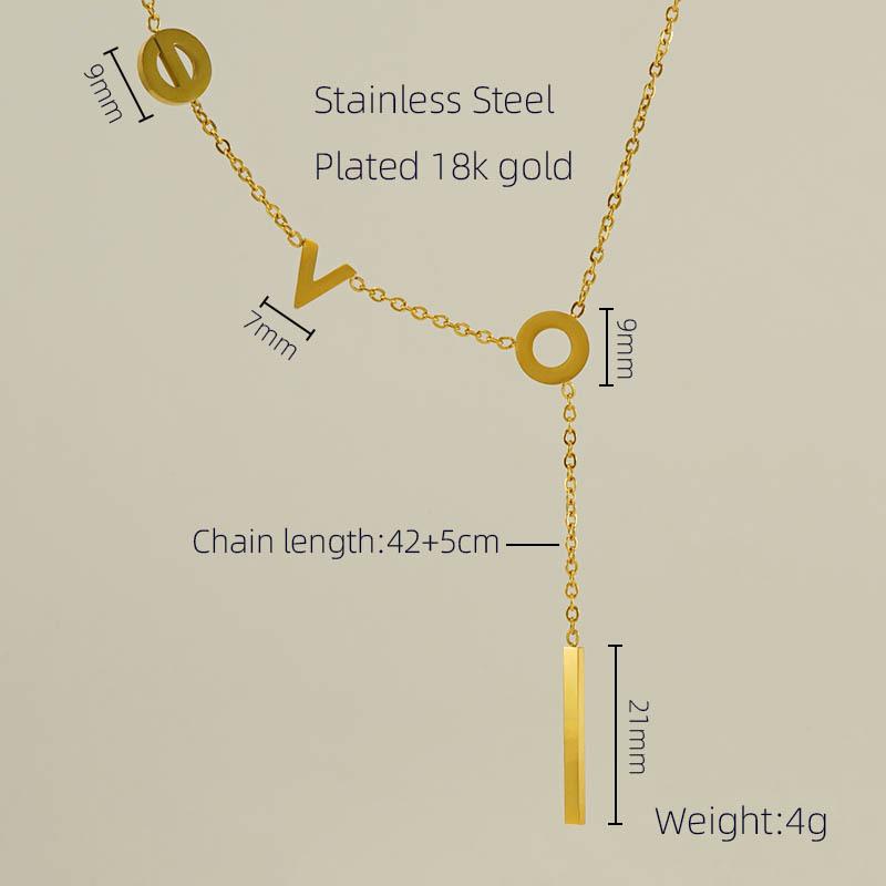

Модное ожерелье из нержавеющей стали 18 карат с асимметричной буквой, женская мода, смысл, цепочка для ключицы, ювелирные изделия 18K