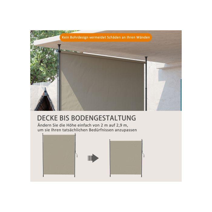 Store latéral - MUVOE - 200 x 215–305 cm - Rétractable - Cadre aluminium anti-rouille - Protection UV40+