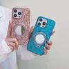 For iPhone 15 Pro Case Kickstand TPU+PC Phone Cover with Mirror