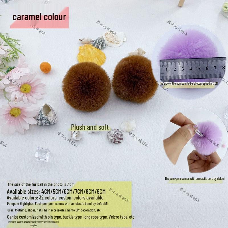 Imitation Rabbit Fur Pom-Poms: 4cm, 6cm, 7cm DIY Plush Balls for Jewelry, Clothing, Hats, Shoes, Bags, and Trims