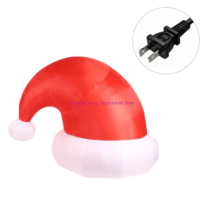 Huge Santa Hat Inflatable Decoration Weather Resistant Substance Holiday Yard Display