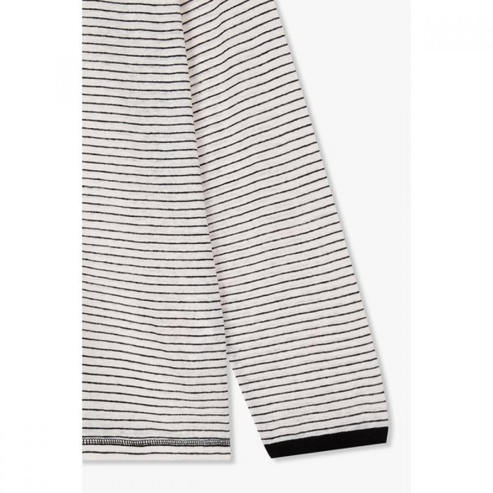 STUDIO TOMBOY Henry Neck STripe Long Sleeve T shirT  910622222cT 