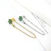 Turquoise 925 Silver Ear Needle Green Zircon vintage emerald Heart/Flower Pendant Hoop Earrings Fashion party Jewelry