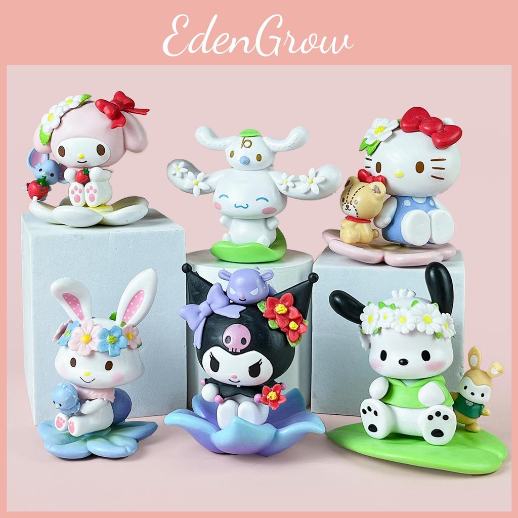 My Melody Flower Series Collectible Pvc Figurines For Gift Decor And