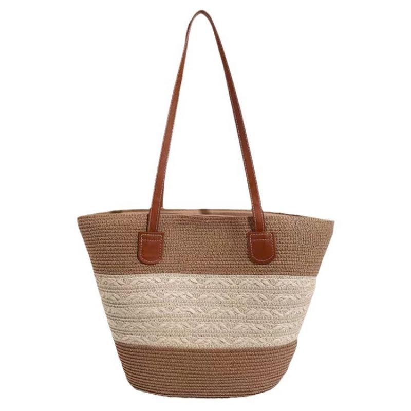 Strohtasche Damen Sommerwind neu Strand Meerseite Outdoor Urlaub Großraum Schultertasche