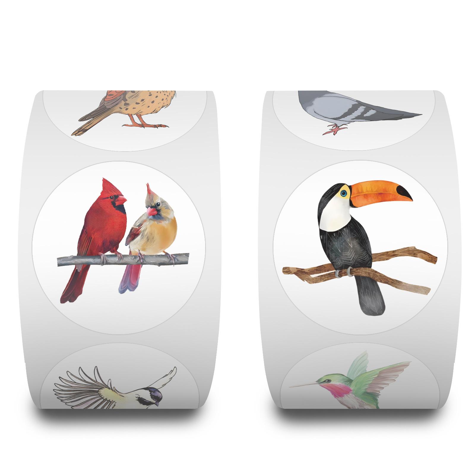 

500 Stickers/Roll Cartoon Animal Bird Roll Decals Reward Decals Creative Handbook Rolls Tape Premium