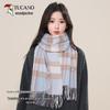 TUCANO Women's Pure Wool Plaid Scarf/Shawl