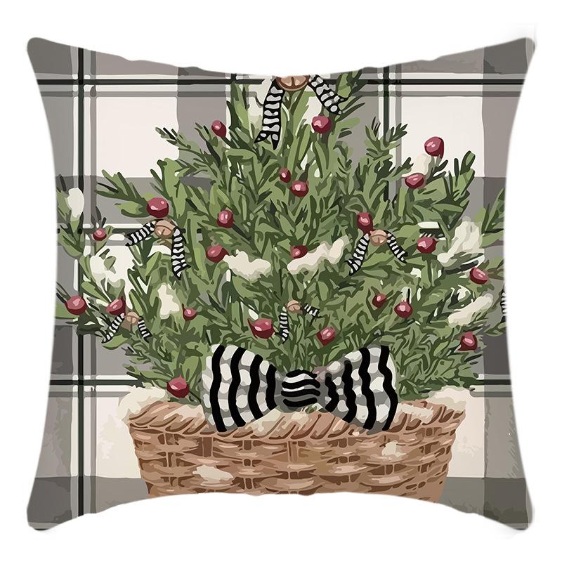 

Новая Рождественская наволочка Рождественский снеговик Короткий плюш Лен Принт Лось Домашнее украшение Подушка Подушка 45 * 45Cm pillowcase