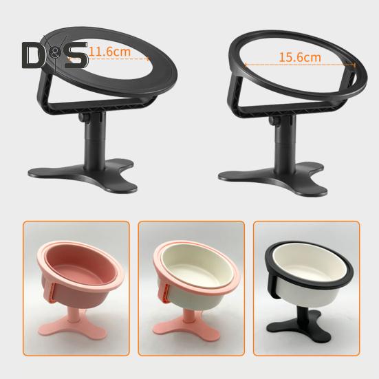 Erhöhter Katzenfutternapf, verstellbar, geneigt, Edelstahl-Futternapf, rutschfest, erhöhter Katzenfutterspender für Hauskatzen und Hunde