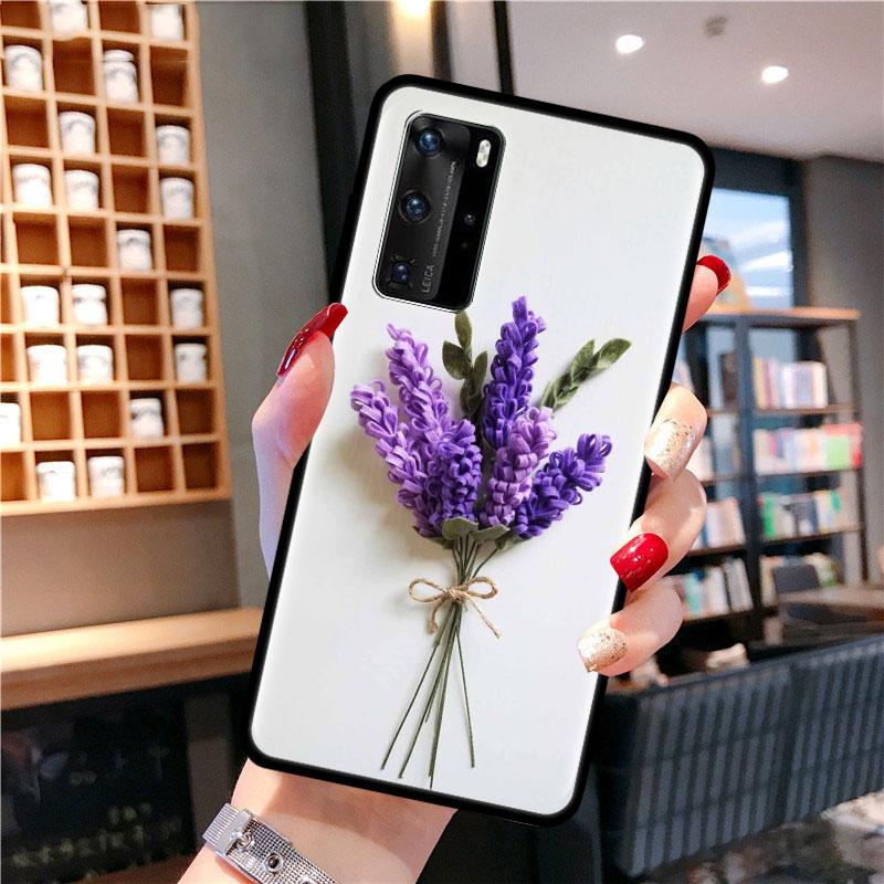 Lavender Case For Samsung Galaxy A51 A71 M31 A41 A31 A11 A01 M51 M21 M11 M40 Black Soft Phone Cover Fundas