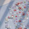 1Sheet 5D Soft Embossed Relief Nail Stickers Cute Daisies Self Adhesive Slider Stickers Press On Nails DIY Nail Art Dec