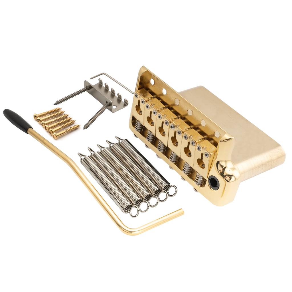 Musiclily Ultra Pitch Brass Style Tremolo Knife for Electric Gold 10.5mm 6-Screw Bridge, Edge, Strat-Style Guitars,