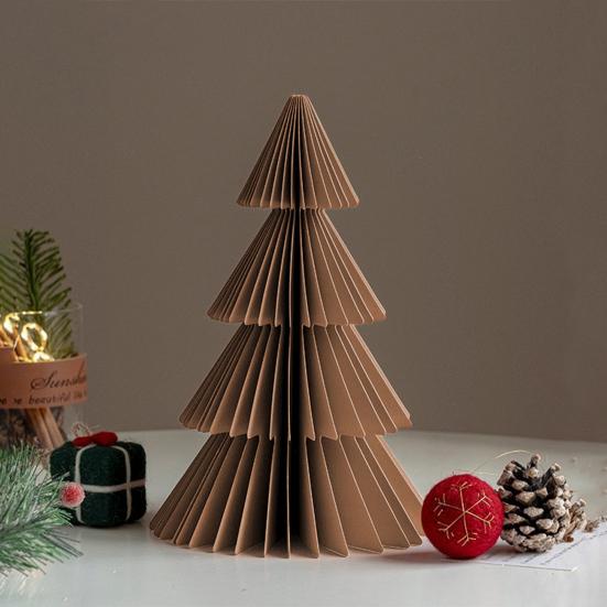 Yousheng 3/4Pcs Christmas Tree Ornament Easy Assembly Geometric Origami Christmas Tree Festive Merry Christmas Decor