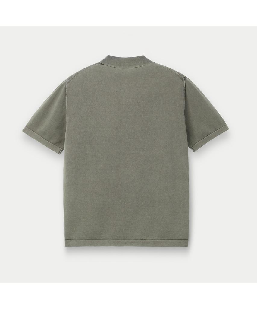 Silijeu Garment Dyed Open Collar Sweater Sawam26581Khd