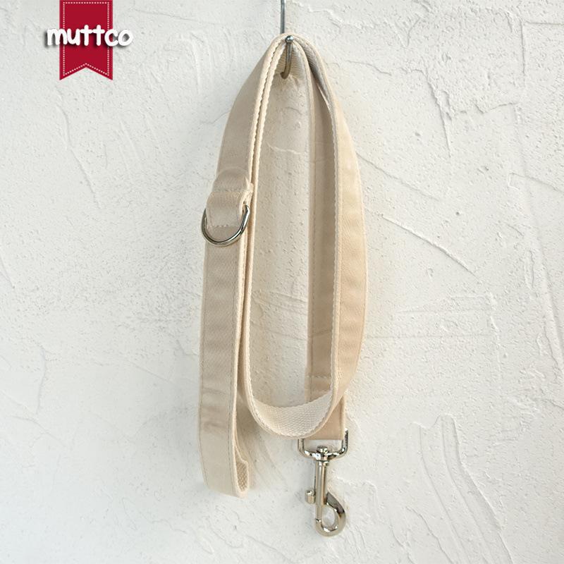 MUTTCO DIY Pet Dog Collar and Leash, Milk White Thick Fleece UDL-144 Extra Large