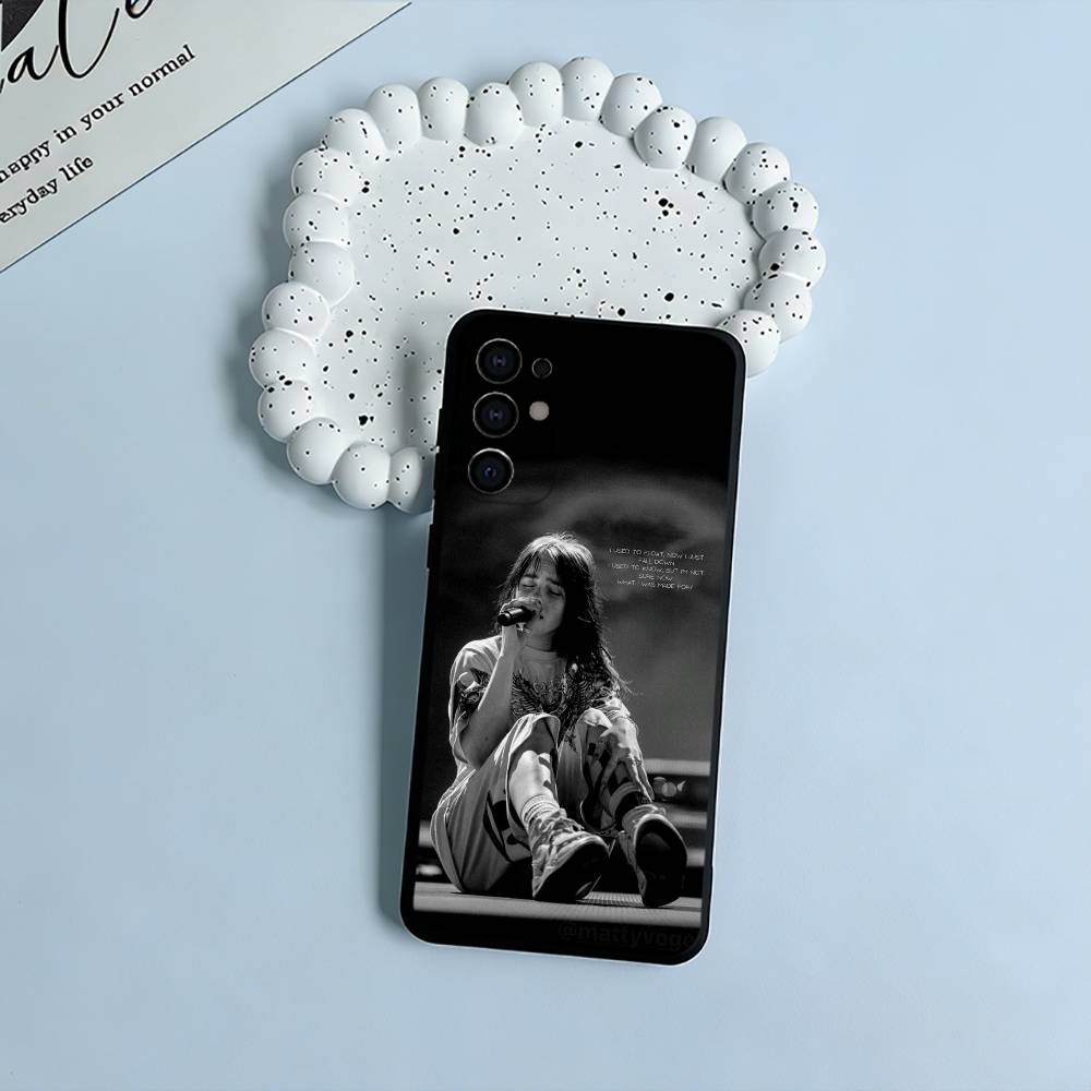 Gen Z talented singer-Billie E-Eilish Black Soft Silicone Phone Case for Samsung S25, S24, S21, S22, S23, S30, Ultra, S20, Lite