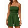 Women Strapless Romper Summer Casual Jumpsuit Sleeveless Beach Holiday Playsuit Soft Fabric Relaxed Fit Design