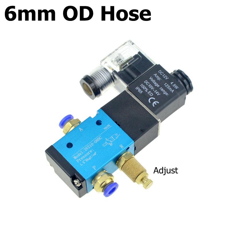 3-drogowy 2-położeniowy 12V 24V 220V Pneumatyczny Elektrozawór Powietrzny Sterowany Elektrycznie Zawór Magnetyczny Gazowy Przyłącze Węża 10mm 6mm 8mm